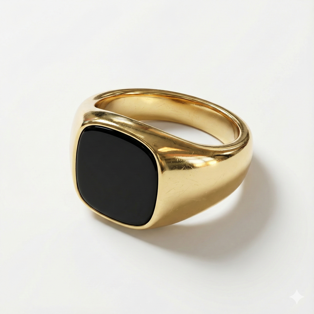 ENQVI | Black Signet Ring