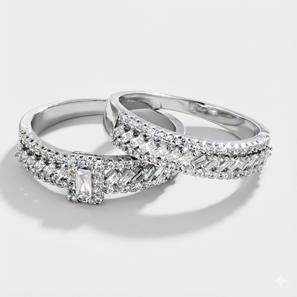 ENQVI | Two-Piece Zircon Ring Set