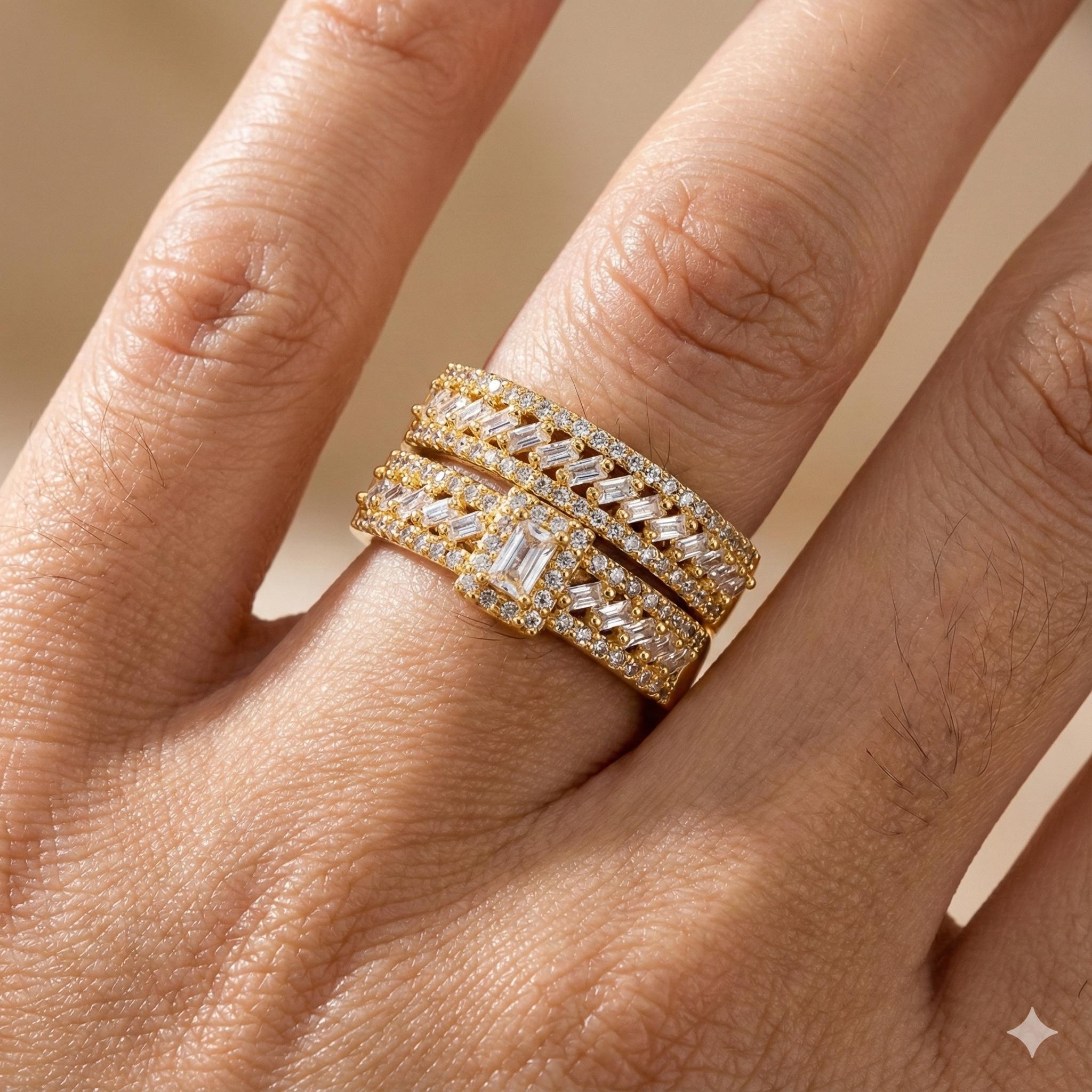ENQVI | Two-Piece Zircon Ring Set