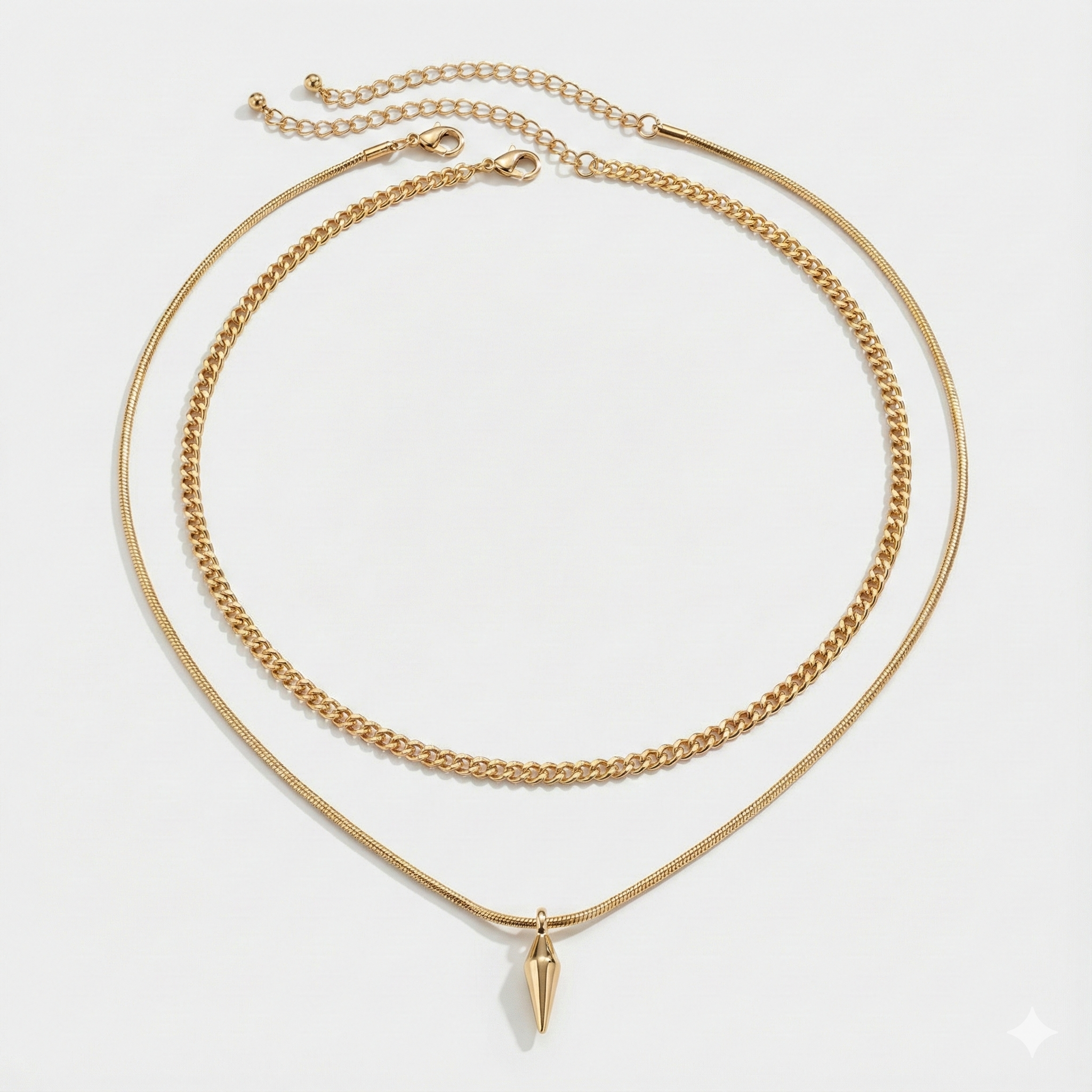 ENQVI | Layered Spike Pendant Necklace