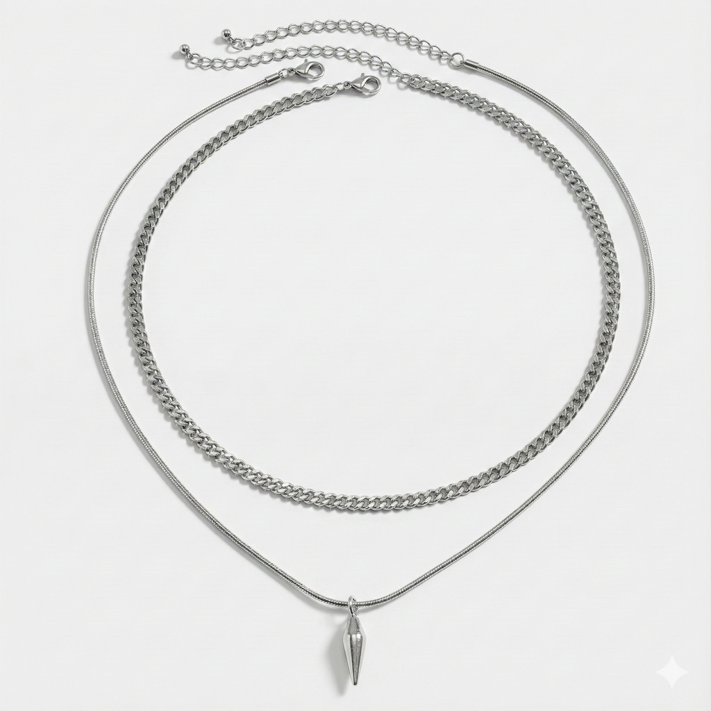 ENQVI | Layered Spike Pendant Necklace