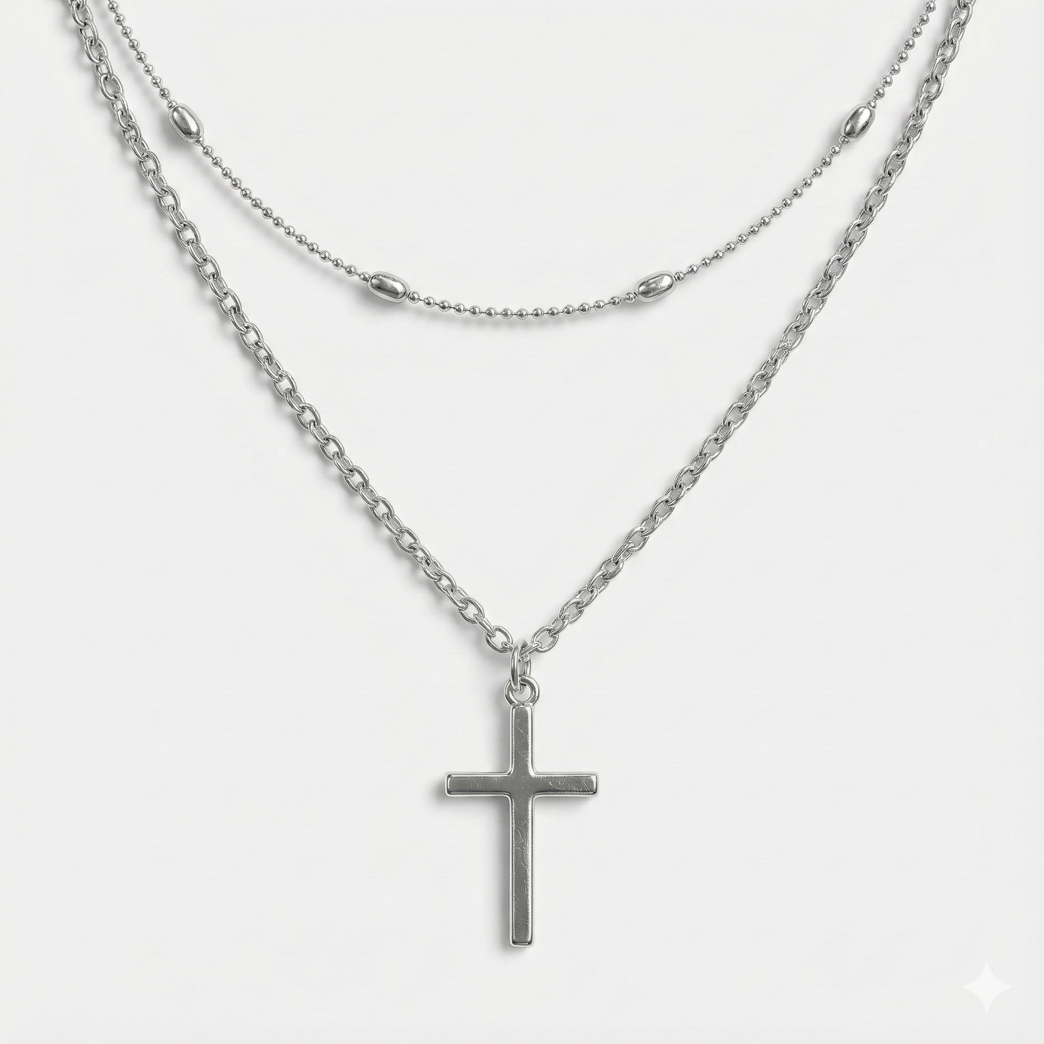 ENQVI | Layered Cross Necklace