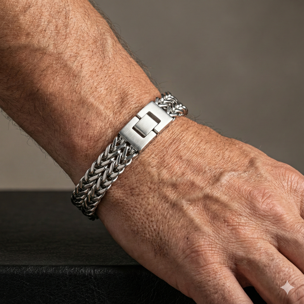 ENQVI | Woven Steel Chain Bracelet