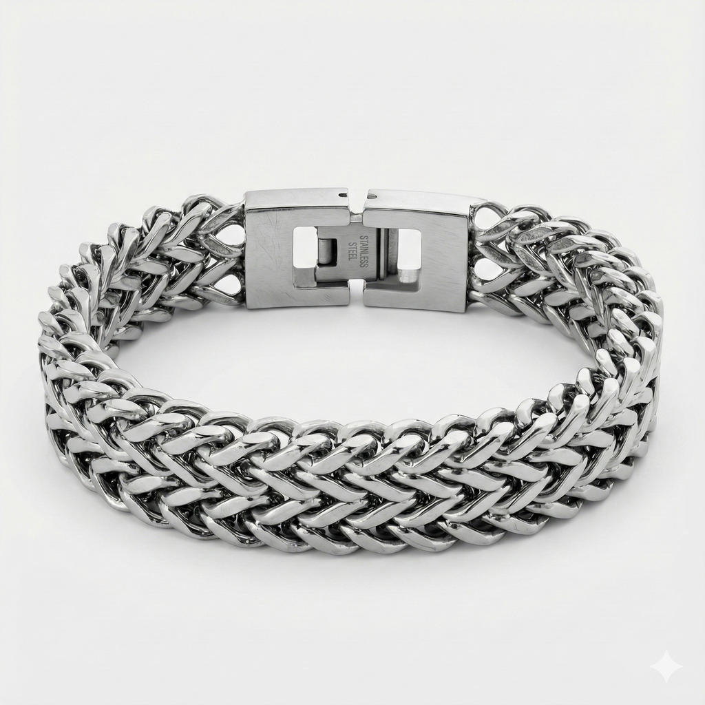 ENQVI | Woven Steel Chain Bracelet