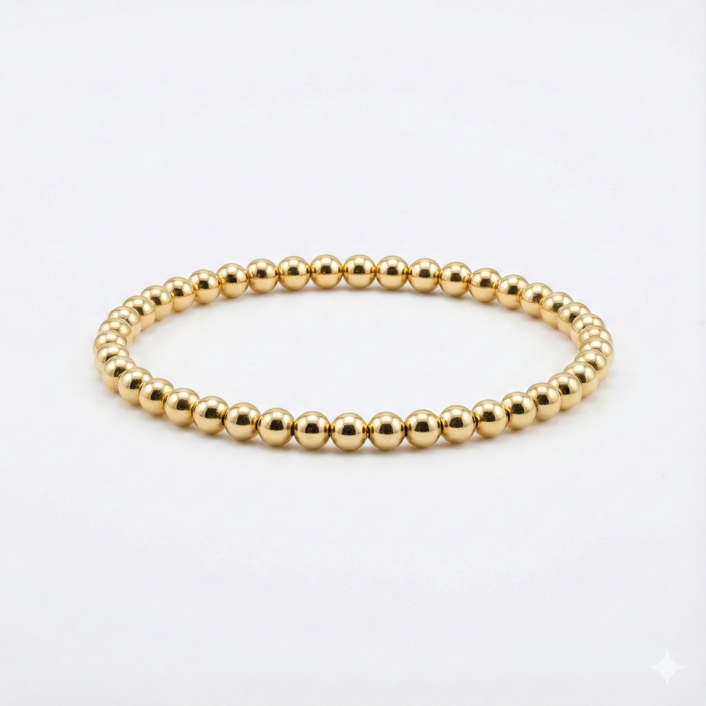 ENQVI | Pearl & Gold Bead Bracelet