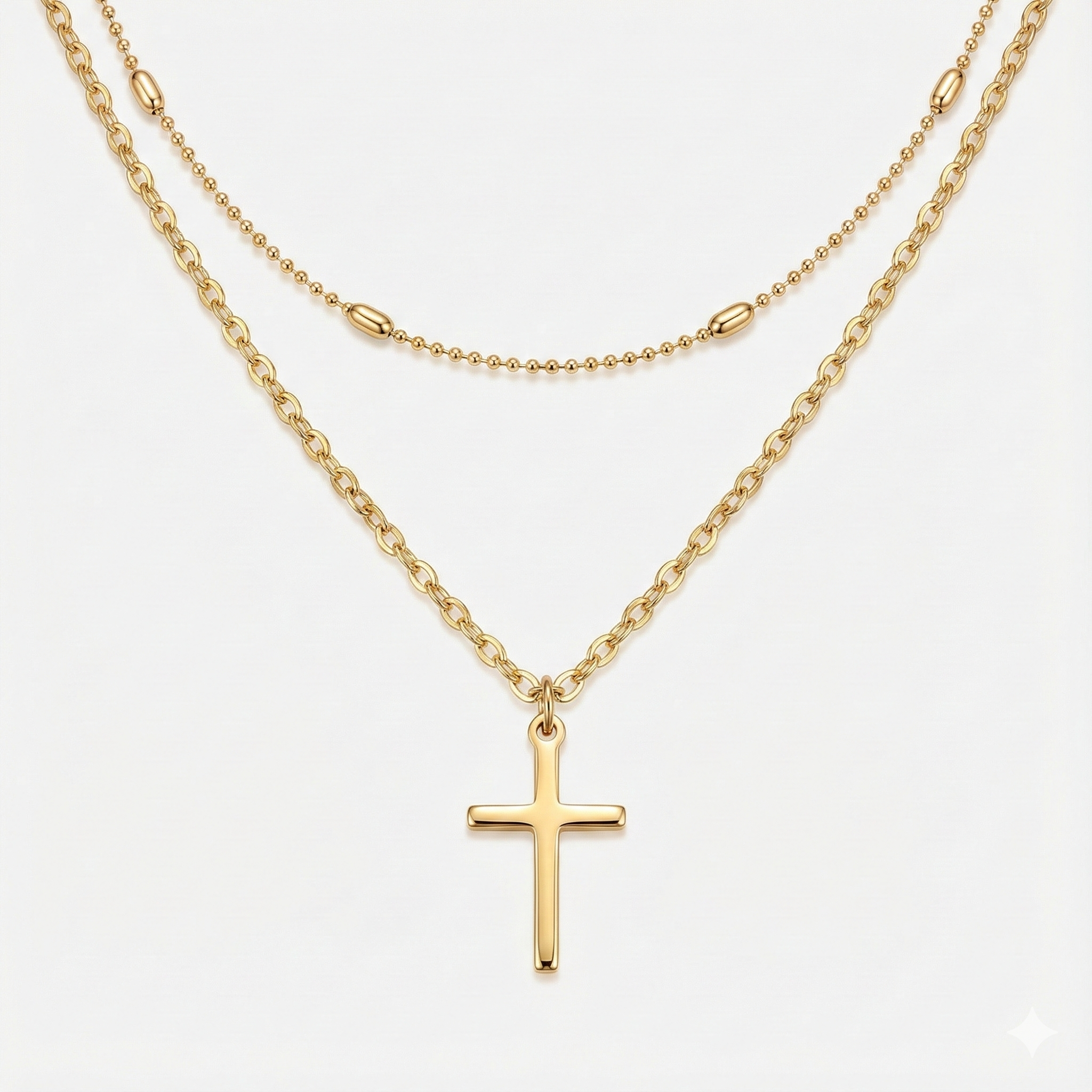 ENQVI | Layered Cross Necklace